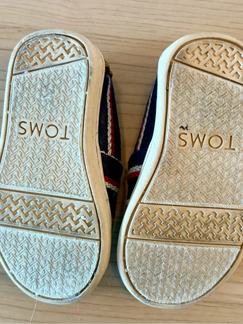 TOMS Toddler Navy Stripe Slip-On Shoes - size 5
